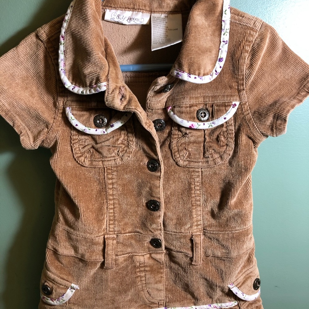 Corduroy Ruffled Dress
